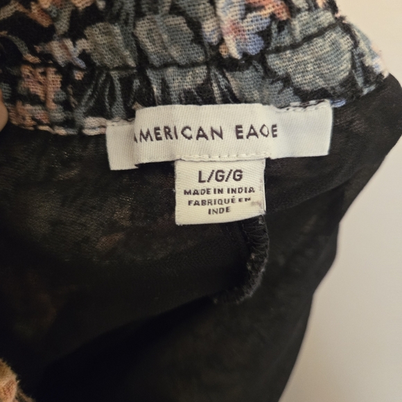 American Eagle Floral Linen Blend Pleated Mini Skirt Size Large - Picture 5 of 6
